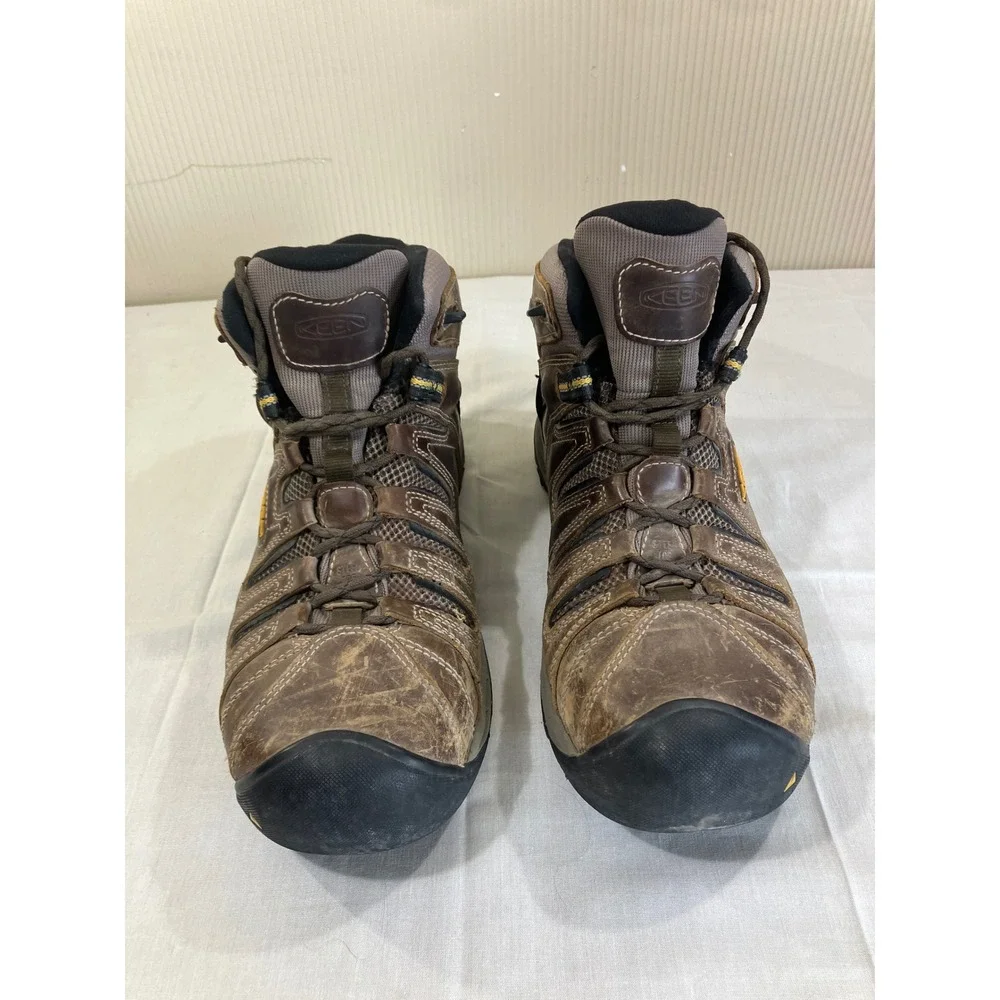 Keen Utility Flint II Mid Steel Toe Work Boots Mens 10.5 D Brown Leather 1023228
